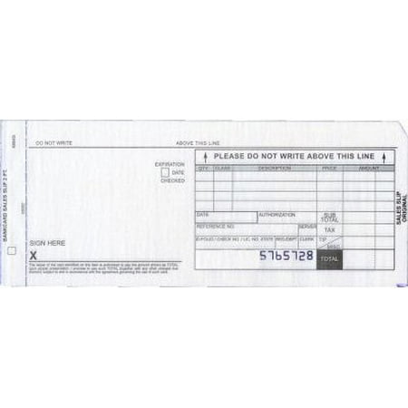credit card imprinter 2 part carbonless long sales slips carbonless