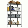 thumbnail image 6 of Heavy Duty 4-Tier Steel Storage Shelving Unit, 1000 lbs Capacity Utility Wire Rack, Adjustable Garage Shelving with Carbon Steel Frame, for Home Kitchen Office Gym, Black (13.7"D x 29.5"W x 47.2"H), 6 of 7
