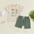 thumbnail image 2 of KPOPLK Baby Boy Clothes Toddler Boy Summer Outfits Kids Sleeveless Tank Tops Shorts Set Print Hawaii Beach Clothes(6-12 Months,Beige), 2 of 4
