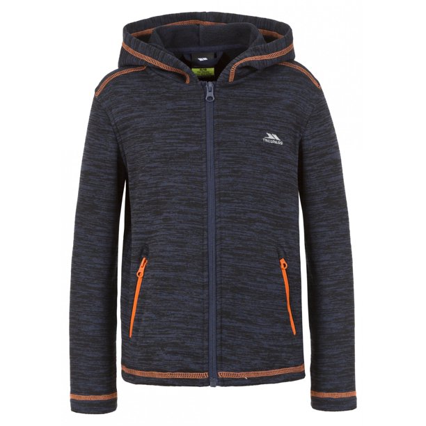 Trespass - Sudadera polar con capucha y cremallera completa modelo Shaw para niño (Azul Marino)