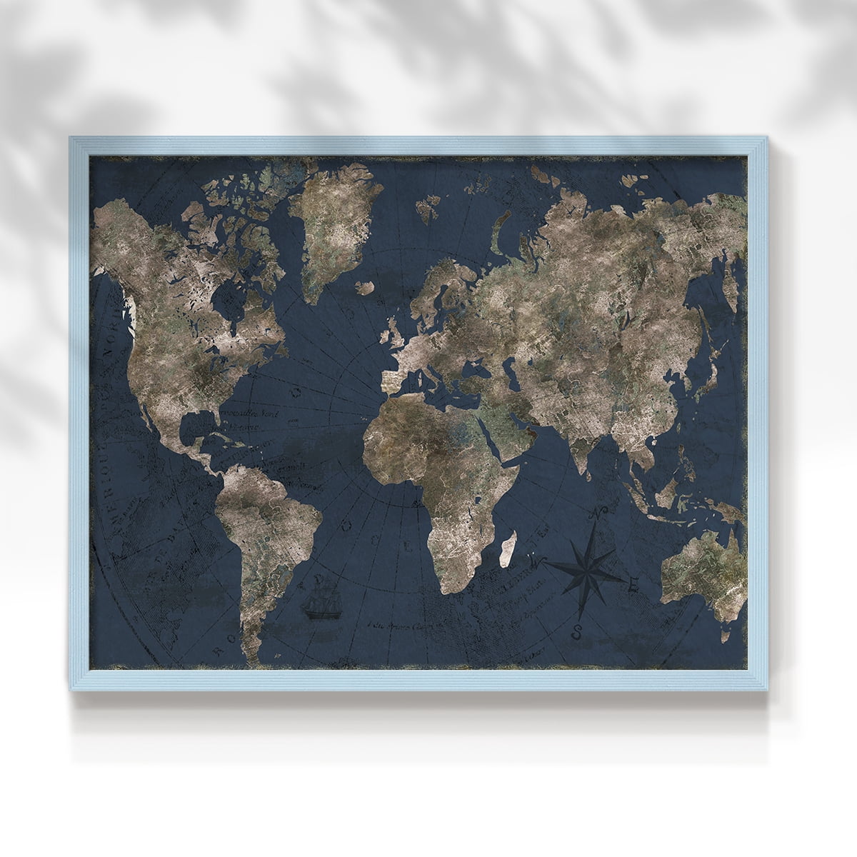 Navy Atlas by CAD Designs - Restickable Framed Giclée Print