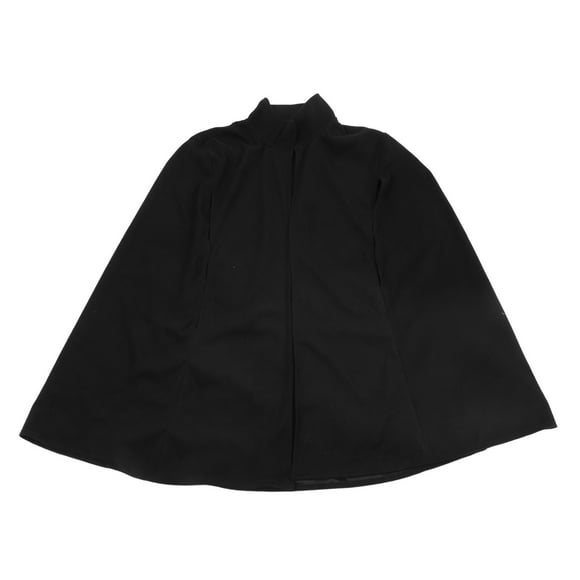 Abrigo sin mangas para mujer, abrigo de lana de moda, abrigo casual de color puro para trabajar, citas, blanco M