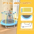 thumbnail image 5 of Aukfa 55" Trampoline for Kids, Indoor & Outdoor Toddler Rebounder with Safety Enclosure Net and Basketball Hoop for Boys & Girls, Blue, 5 of 8