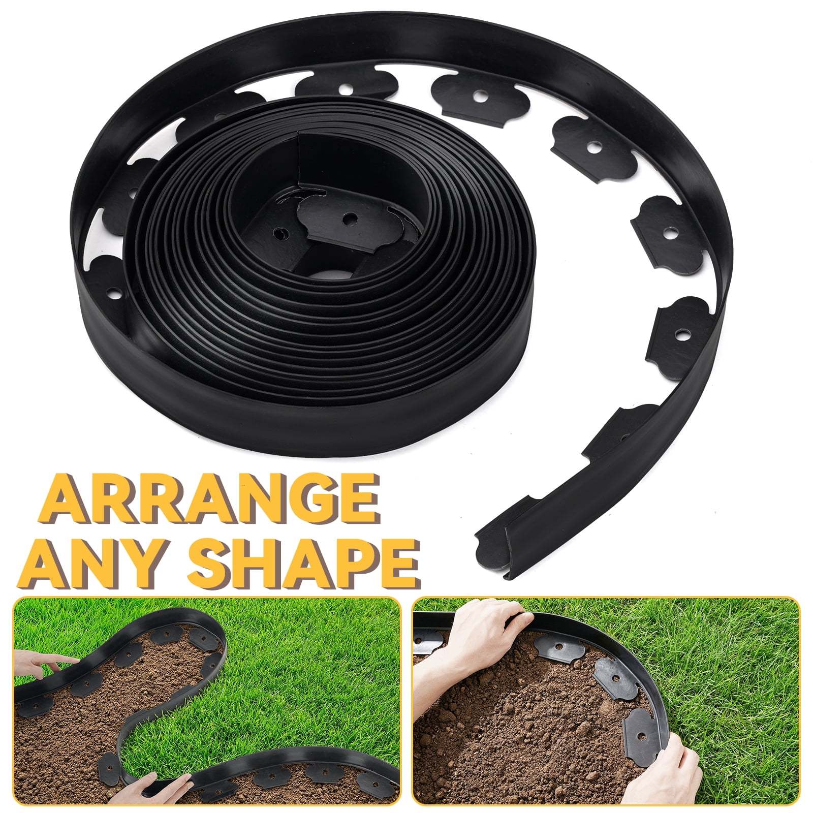 Landscape Edging 2inch Tall, 40ft No-Dig Landscape Edging Border with 45 Spikes Metal Garden Edging for Landscaping