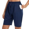 thumbnail image 5 of Erwazi Workout Shorts for Women High Waisted Drawstring Athletic Long Shorts Running Quick Dry Bermuda Fitness Running Gym Shorts with Pockets, 5 of 6