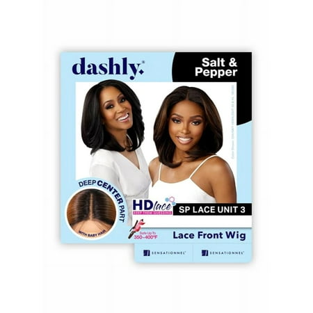 Sensationnel Unit 3 Dashly HD Lace Front Wig Salt & Pepper 14 Lace Wigs / Color: 2 - Dark Brown