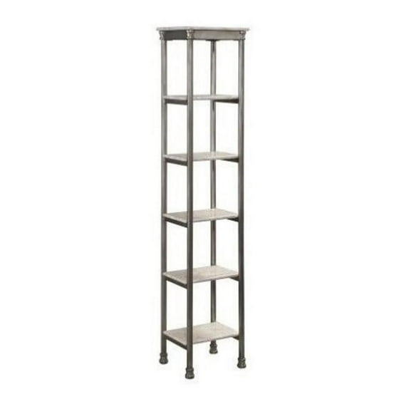 Atlin Designs 5 Shelf Tower Bookcase in Gray and Marble