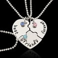 thumbnail image 4 of 3 Friendship Necklace Best Friends Forever Chain Puzzle Heart Pendant Necklaces Set, 4 of 4