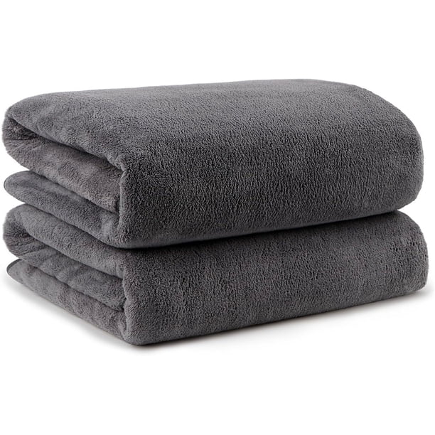 Toallas de baño (paquete de 2, 70 x 137 cm) - Suaves, muy absorbentes, de secado rápido, de microfibra para cuerpo, deporte, yoga, spa y fitness - Gris