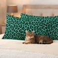 thumbnail image 3 of Green Leopard Print Outdoor Waterproof Pillow Covers, Farmhouse Abstract Animal Patterned Decorative Rectangle Throw Pillowcase Sofa Cushion Sham for Patio/Couch/Chair, 20"x12" 2 Pack, 3 of 8