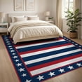 thumbnail image 3 of ODIKA 8'x10' Washable Area Rug Non-Slip Chair-Friendly Mat Patriotic Stripes Motif Farmhouse Border Independence July Door Refined for Dining Room, Large Office, Lounge, 3 of 7