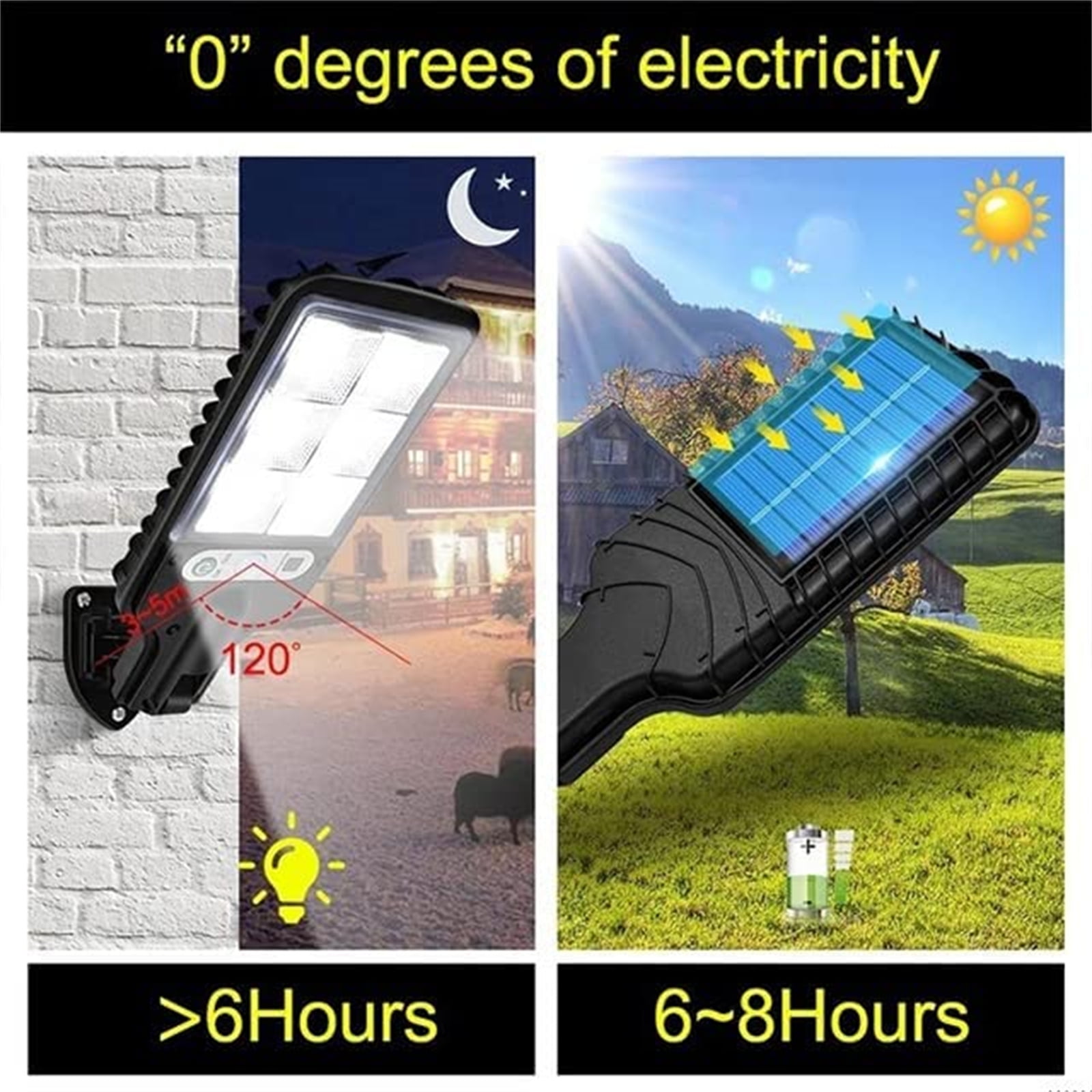 Qoosea 2 Pack Solar Street Lights Outdoor LED Motion Sensor Flood Light, Waterproof Solar Powered Security Lights Dusk to Dawn Wall Lamp for Yard, Garden, Patio, Gate, Path, Street