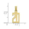 thumbnail image 2 of 10k Gold Pendant Necklace Sport game Number 20 Block Styl 13.6x8.55mm Wide Pendant for Women, 2 of 2