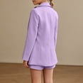thumbnail image 6 of TBWNWG Girls Two Piece Button Down Long Sleeve Short formal Outfit for Everyday Casual School Spring Summer Girls Age 3 to 14, 6 of 7