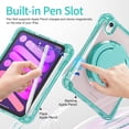 thumbnail image 4 of Case for iPad Mini 7 A17 Pro / Mini 6, iPad Mini 6th/7th Gen 2021 2024 8.3 Inch Shockproof Rugged Protective Cover with 360 Rotating Stand Pencil Holder Hand/Shoulder Strap Transparent Back, 4 of 6