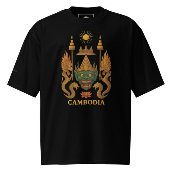 Cambodian Legacy Oversized Overweight T-Shirt (Black, S)