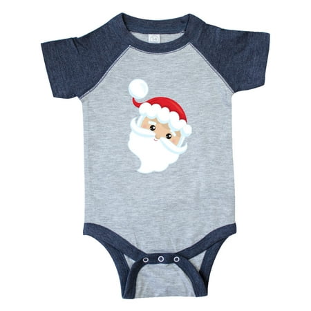 

Inktastic Santa Claus Smiling Santa White Beard Red Hat Gift Baby Boy or Baby Girl Bodysuit