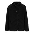 thumbnail image 3 of Herrnalise Jackets For Women Fashion Solid Pocket Color Jacket Plush Long Sleeves Lapel Coat Shackets For Women 2024 fall Black,XXL, 3 of 8