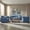 Coast Blue, variant on Roundhill Furniture Wilson 3-Piece Living Room Set, Sofa Loveseat and Cuddle Chair, Sunset Rust