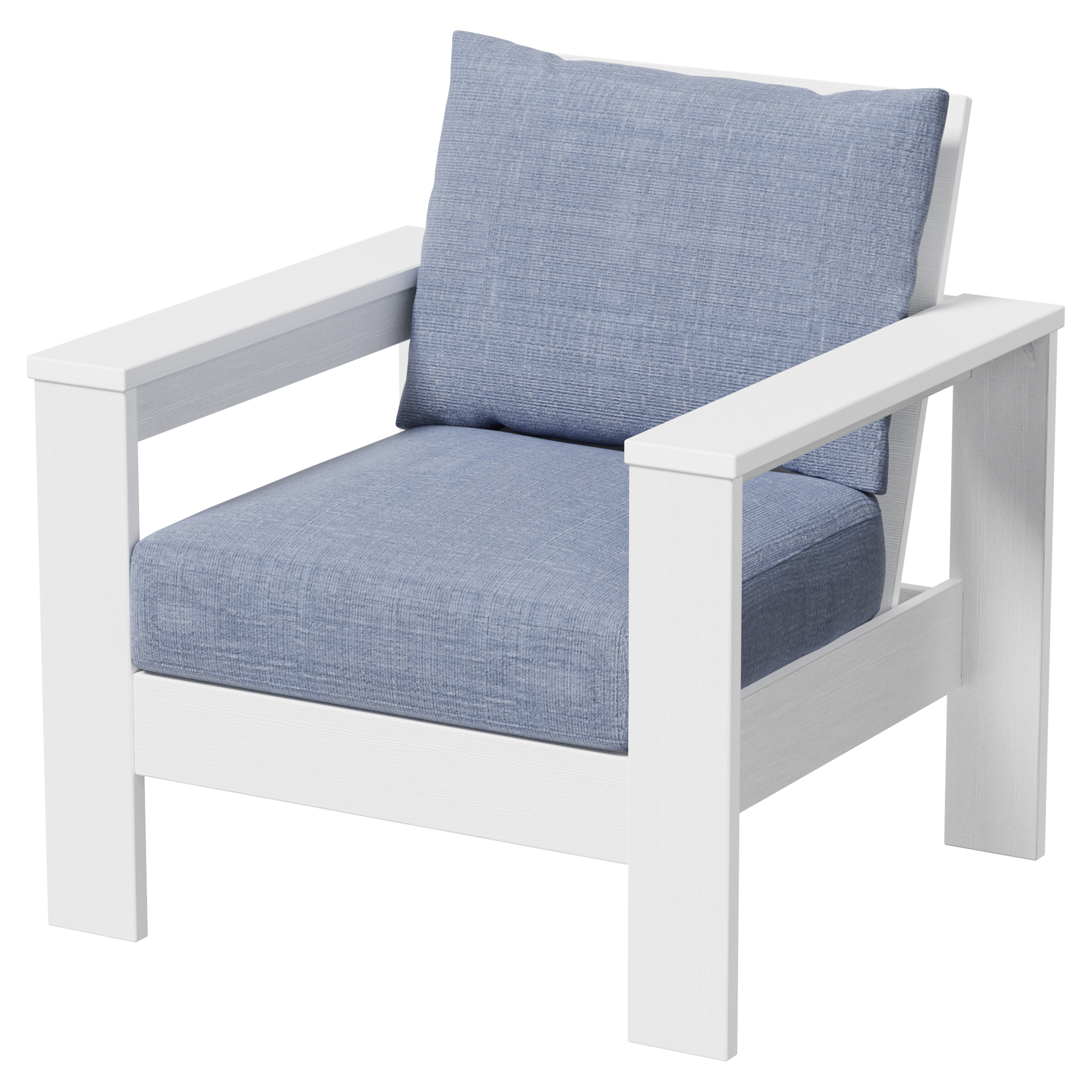Better Homes & Gardens Ezra Outdoor HDPE Club Chair, White with