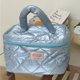 thumbnail image 4 of Bolsa de cosméticos de algodón de plumón de gran capacidad para mujer, bolsas de maquillaje para vacaciones (azul) Likrtyny Para Estrenar, 4 of 5