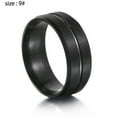thumbnail image 2 of Alianza de boda de silicona para hombre - Borde superior cepillado biselado, 2 of 5