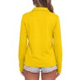 thumbnail image 4 of Long Sleeve Polo Shirts for Women Dressy Button Collared Golf Tops Loose Fit Business Workout Office T Shirts, M, 4 of 5
