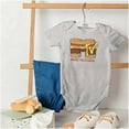 thumbnail image 4 of Retro MTV Cheese Burger Food Logo Romper Boys or Girls Infant Baby Brisco Brands NB, 4 of 6