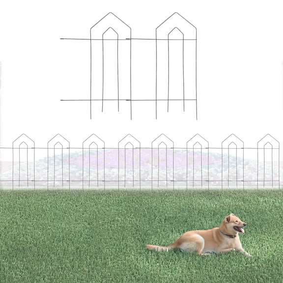 Glamos Wire 32 inch Folding Picket Top Metal Garden Fence 4 Pack 20 feet Total