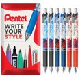 thumbnail image 1 of Pentel EnerGel BL77 Stylo à Bille Roulante Rétractable 0,7 mm - Édition d'Hiver Encre Noire Lot de 6, 1 of 2