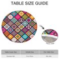 thumbnail image 6 of Multicolor Ethnic Geometric Patchwork Pattern Round Fitted Tablecloth with Elastic Edge,Dining Table Cover Waterproof,Outdoor Round Tablecloth for Camping,Dining,Indoor and Outdoor, 6 of 7