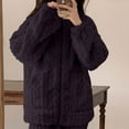 thumbnail image 3 of Women Full Zip Fleece Pajamas Set Long Sleeve Loungewear Winter Plush Jacket Pant 2 Piece Outfits Casual Sleepwear Warm Sherpa Soft Pjs, 3 of 4