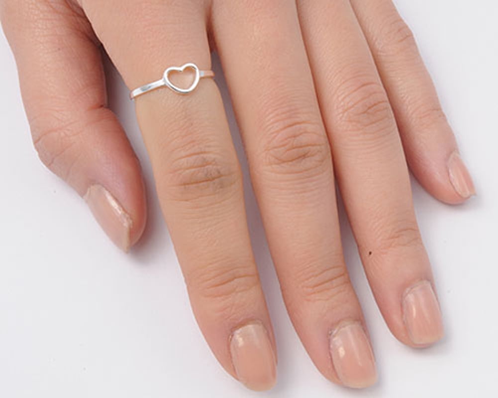 Heart Women's Girl's Promise Ring .925 Sterling Silver Band