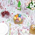 thumbnail image 4 of Easter Tablecloth Rectangular, Spring Bunny Floral Table Cloths for Indoor Outdoor, Waterproof Stain Resistant Polyester Table Covers for Easter Dinner Picnic Party Decorations, 60 x 120 Inch, 4 of 6