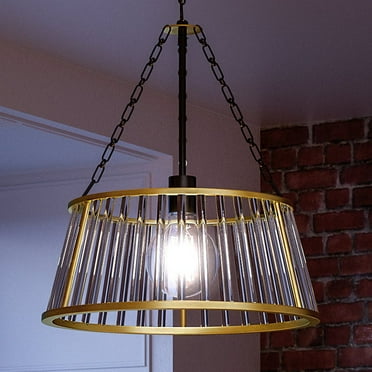 Luxury Art Deco Indoor Pendant, 23''H x 20''W, with Transitional Style Elements, Tudor Design, Midnight Black Finish and Glass, UHP3021