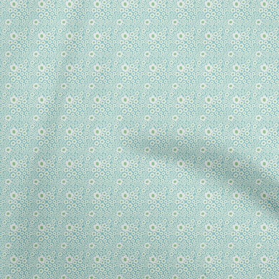 oneOone Georgette Viscose Teal Green Fabric Kids Flowers Quilting Supplies Print Sewing Fabric By The Yard 42 Inch Wide