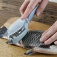 thumbnail image 4 of 2 In 1 Fish Skin Brush Fast Remove Scale Scraper Planer Tool Fishing Scaler Knife Cleaning Gadget Kitchen Cooking Accessories (Blue), 4 of 7