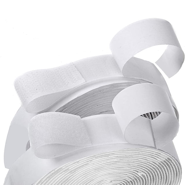 25M Self Adhesive Fastener Tape 16/20/25/30/50 With Glue Hook and Loop Tape Shoes Fastener Sticker Strips Scratch Adhesive White 20mm hook loop 25Meter