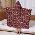 thumbnail image 5 of Red Christmas Plaid and Snowflake Pattern Hooded Bath Towel，50"x30" for Ages 3 To 12 Kids, Quick Dry Lightweight Soft Microfiber Hood Beach Towel Cover Up for Kids, 5 of 7