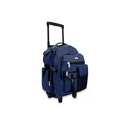 Everest Unisex Deluxe Backpack On Wheels 13.5x 21x 12 Navy