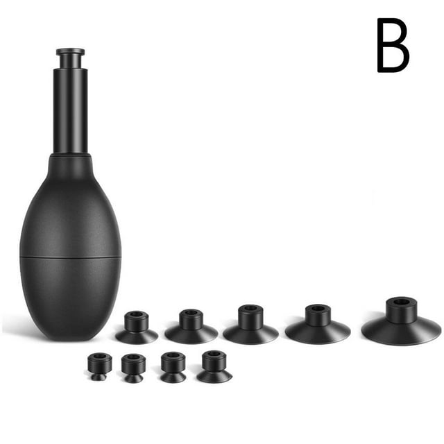 Lens Sucker Kit,IC Pick Up Vacuum Suction Pen with 7/9 Interchangeable Suction Cups Lens Repair Tool,Black Silica Gel for Lens Repair,Clean and Electronic Components