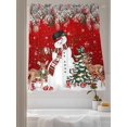 thumbnail image 3 of Christmas Snowman Sheer Curtains 63 Inch Long 2 Panels, Pine Tree Leaf Deer Xmas Balls Snow Red Light Filtering Rod Pocket Semi Sheer Curtains, Sheer Voile Drapes for Living Room Bedroom, 52"x63", 3 of 5