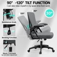 thumbnail image 6 of COOLHUT Office Desk Chair, Ergonomic Mesh Rolling Work Swivel Task Chairs with Wheels, Comfortable Lumbar Support, Comfy Flip-up Arms for Home, Bedroom, Study, Student, 8-Years Warranty, Dark Gray, 6 of 8