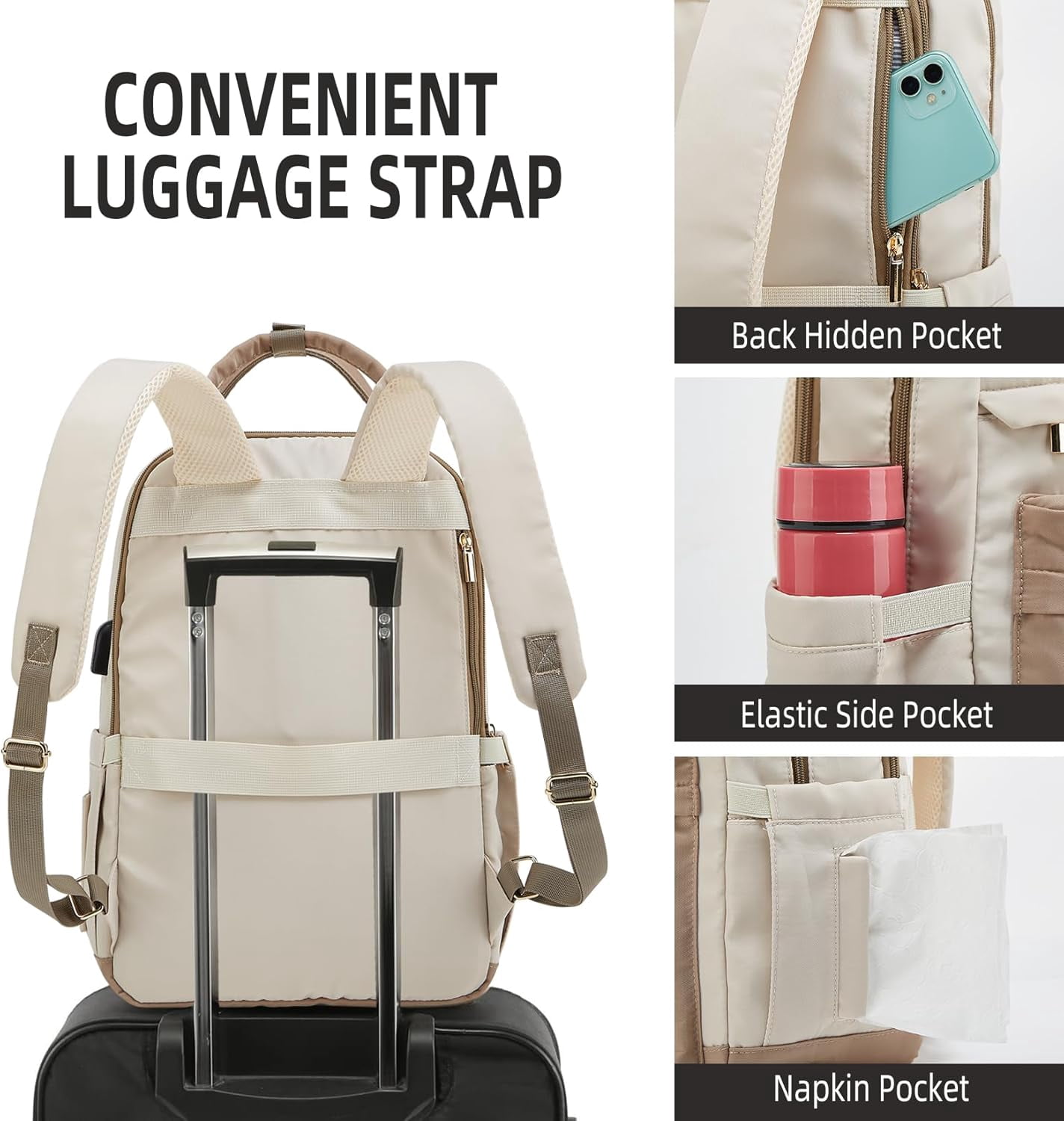 Large Travel Backpack For Women Men,Carry On Backpack,Hiking Backpack Waterproof Outdoor Sports Rucksack Casual Daypack Travel Essentials