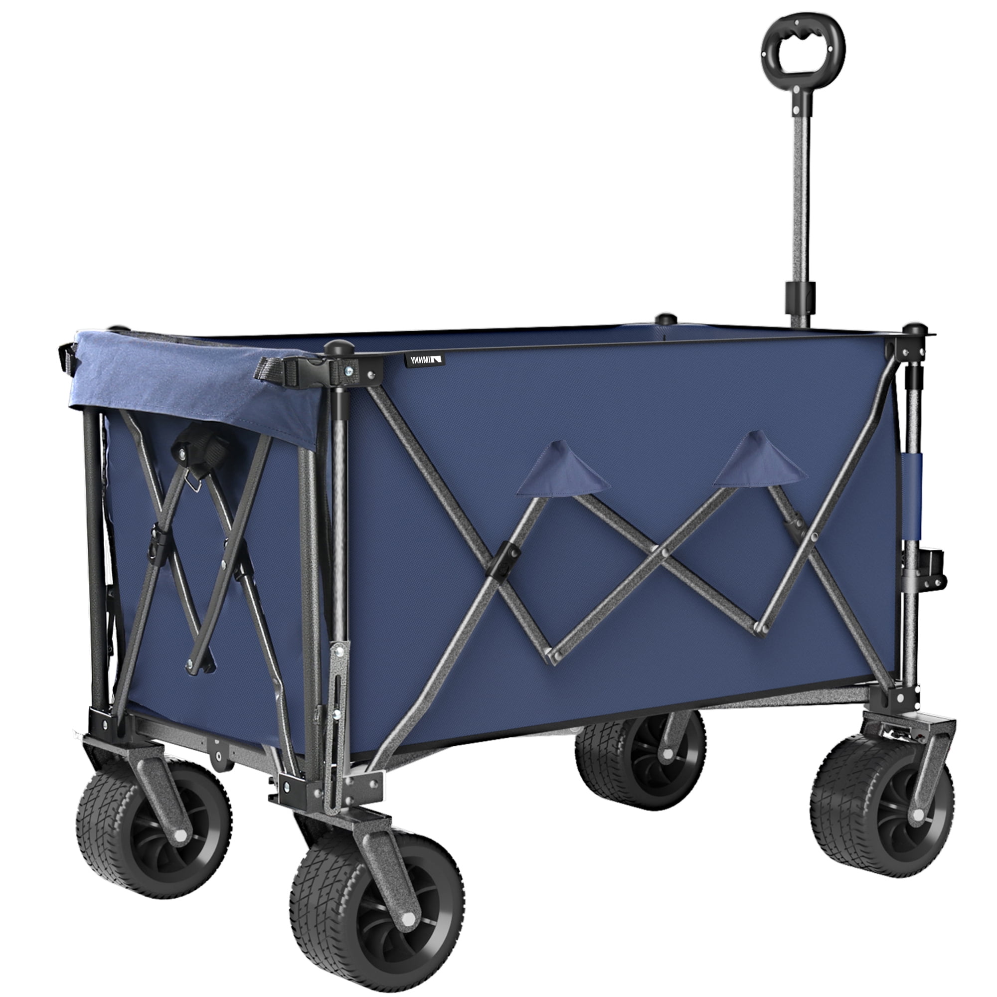 Folding Wagon with Removable Fabric 500 lbs Capacity 300L Storage 58 Long Frame All-Terrain Wheels