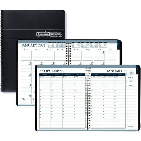 House of Doolittle, HOD28302, Tabbed Wirebound Weekly/Monthly Planner, 1 Each, Black