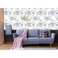 thumbnail image 3 of MuralsPrint Bloom Black and White Peonies Removable Peel and Stick Wallpaper, 10'L x 24''W, 3 of 5