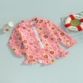 thumbnail image 3 of QJUHUNG Kid Baby Girls One Piece Swimsuit Long Sleeve Zipper Swimwear Ruffle Rashguard Bathing Suits Beachwear, 3 of 8