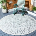 thumbnail image 2 of SAFAVIEH Courtyard Otis Spotted Indoor/Outdoor Area Rug, Ivory/Blue, 6'7" x 6'7" Round, 2 of 6