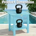 thumbnail image 3 of Outdoor Side Table, HIPS Adirondack Small Double Layer Table, Waterproof Square Outside Table, Balcony End Tables for Patio, Pool, Porch, Deck, Indoor or Outdoor Use, Light Blue, 3 of 14